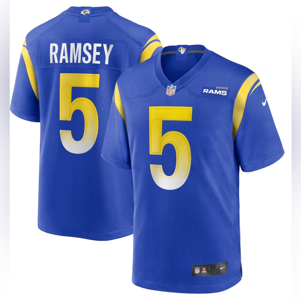 NWT Los Angeles Rams Jalen Ramsey Nike Royal Player Game Jersey - Youth Med